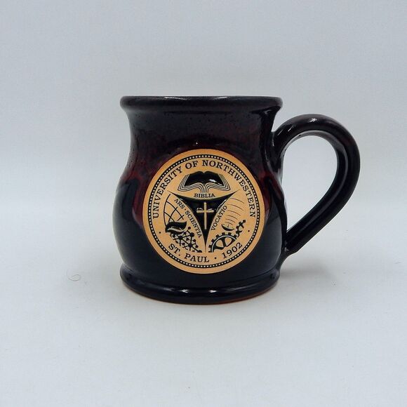 Deneen Pottery Drip Glaze University of Northwestern Coffee Mug 2013 Tea Cup - Picture 1 of 9